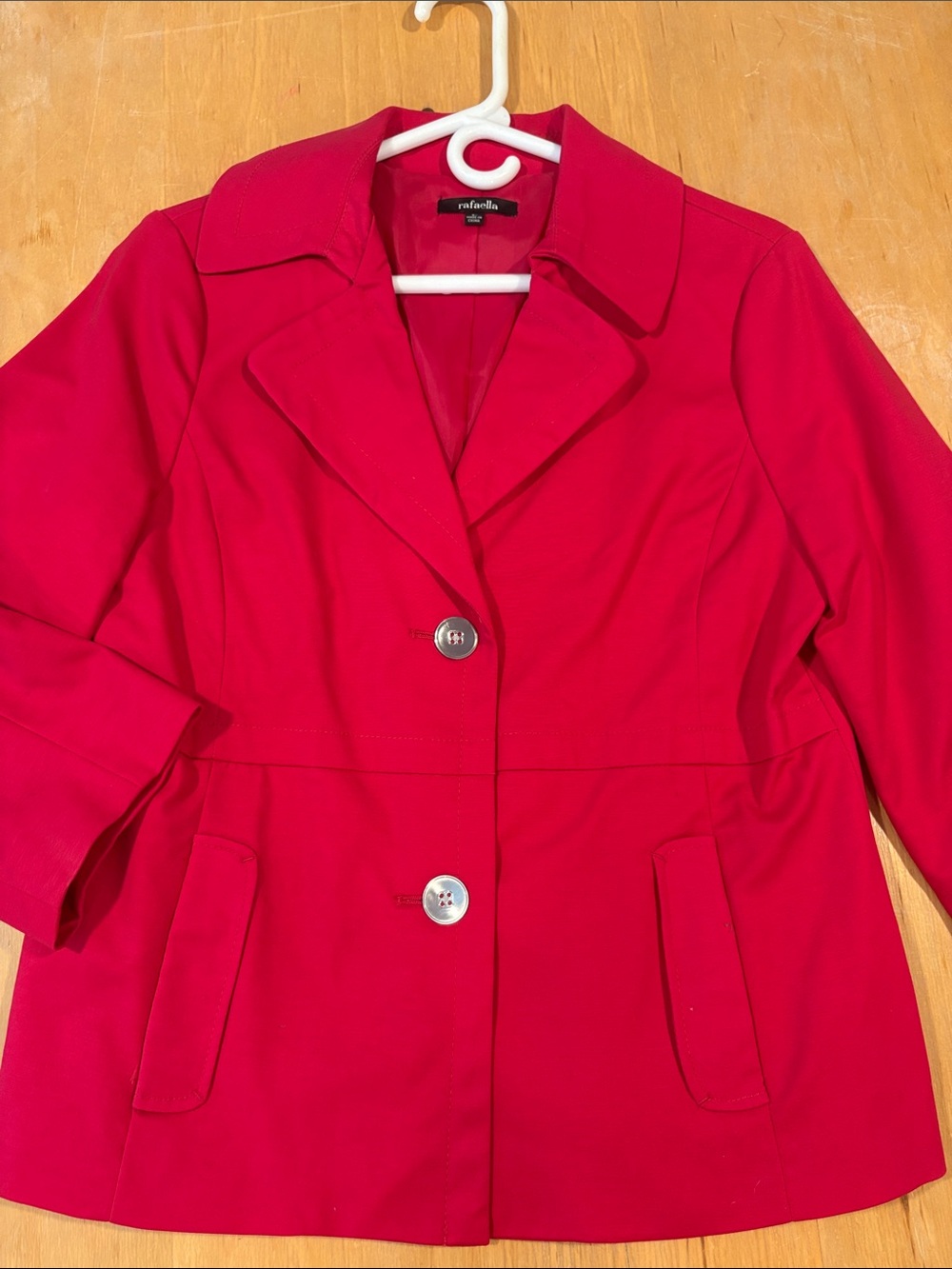 Rafaella ~ Women's Vibrant Hot Pink Single-Breasted Blazer Jacket